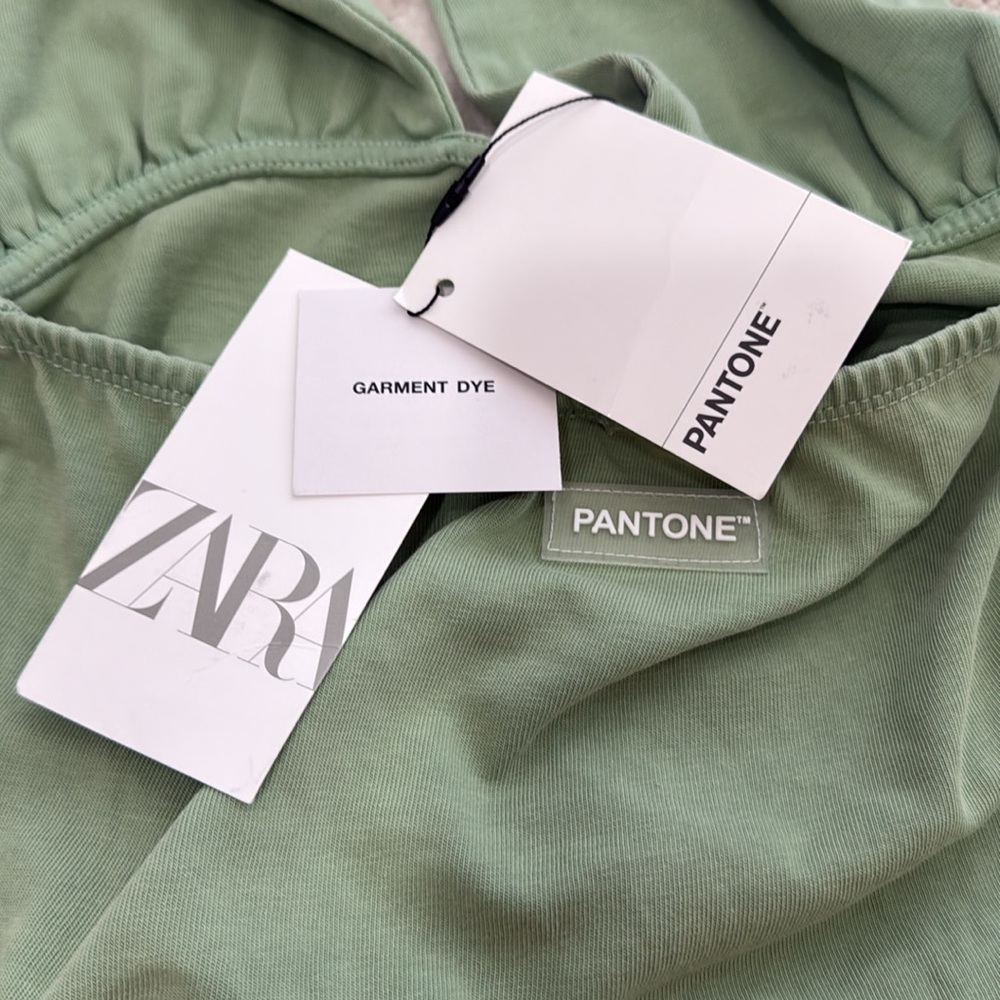 ZARA Special Edition Large  PANTONE  WASHED EFFECT CROP HALTER TOP - Picture 11 of 13